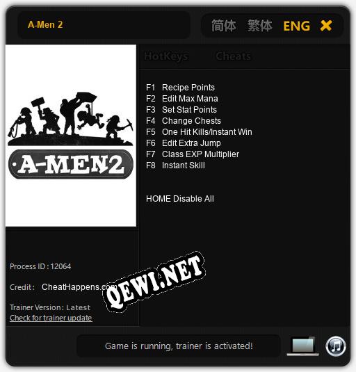 Трейнер для A-Men 2 [v1.0.5]