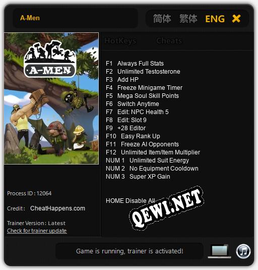 Трейнер для A-Men [v1.0.3]