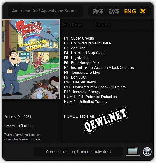 American Dad! Apocalypse Soon: ТРЕЙНЕР И ЧИТЫ (V1.0.51)