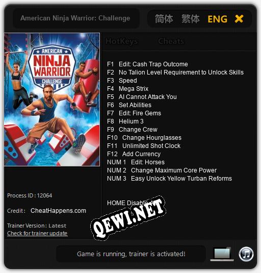 Трейнер для American Ninja Warrior: Challenge [v1.0.9]