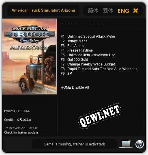American Truck Simulator: Arizona: Трейнер +9 [v1.3]