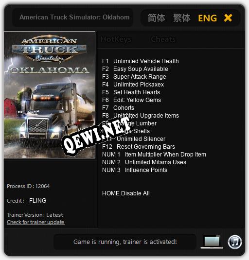 American Truck Simulator: Oklahoma: ТРЕЙНЕР И ЧИТЫ (V1.0.92)