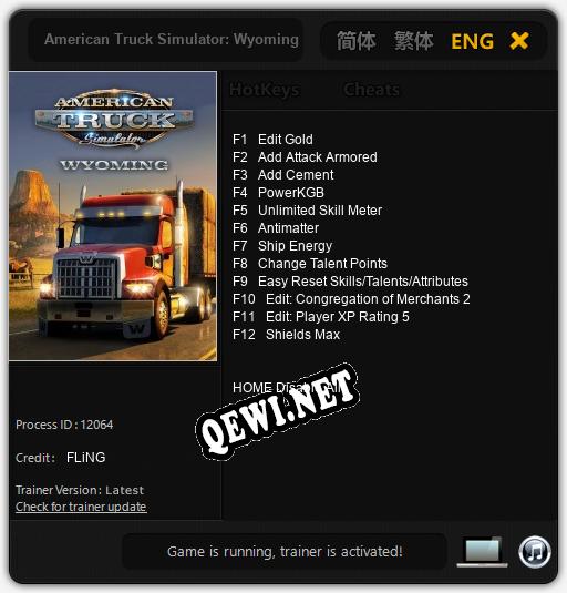 American Truck Simulator: Wyoming: Читы, Трейнер +12 [FLiNG]