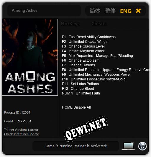 Among Ashes: Читы, Трейнер +13 [dR.oLLe]