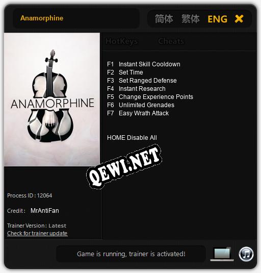 Трейнер для Anamorphine [v1.0.1]