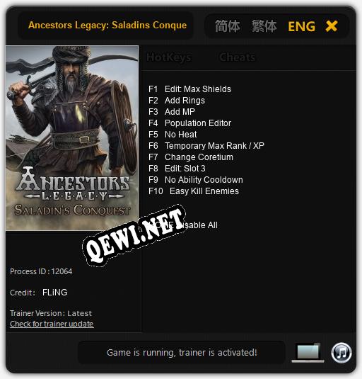 Ancestors Legacy: Saladins Conquest: Трейнер +10 [v1.5]