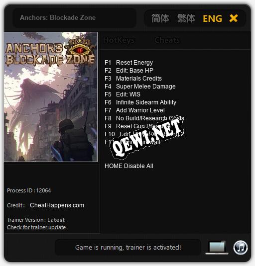 Anchors: Blockade Zone: Читы, Трейнер +11 [CheatHappens.com]