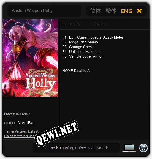 Ancient Weapon Holly: Трейнер +5 [v1.5]