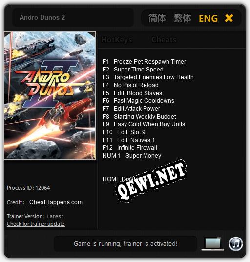 Трейнер для Andro Dunos 2 [v1.0.7]