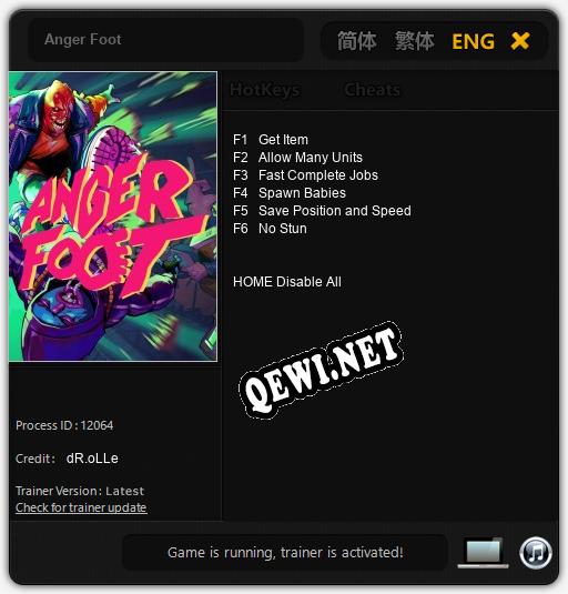 Трейнер для Anger Foot [v1.0.3]