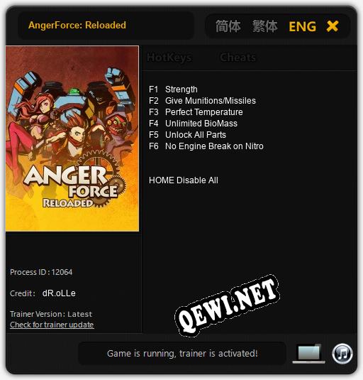AngerForce: Reloaded: Читы, Трейнер +6 [dR.oLLe]