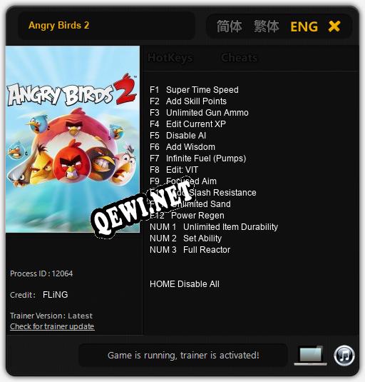 Трейнер для Angry Birds 2 [v1.0.3]