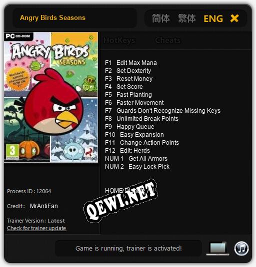 Angry Birds Seasons: Читы, Трейнер +14 [MrAntiFan]