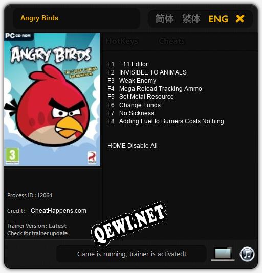 Angry Birds: Читы, Трейнер +8 [CheatHappens.com]