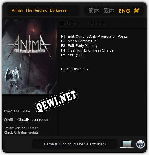Anima: The Reign of Darkness: Трейнер +5 [v1.9]