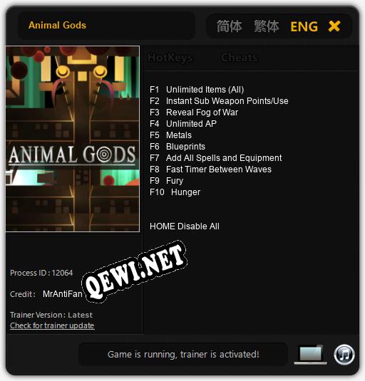 Animal Gods: Трейнер +7 [v1.1]