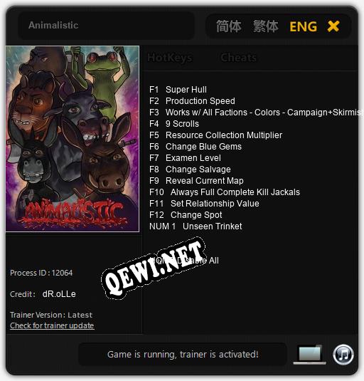 Трейнер для Animalistic [v1.0.4]