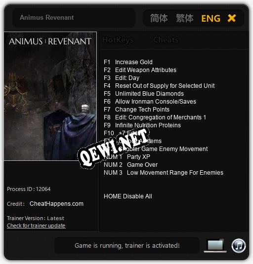 Animus Revenant: Читы, Трейнер +15 [CheatHappens.com]