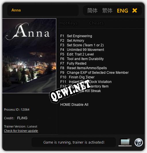 Трейнер для Anna [v1.0.7]