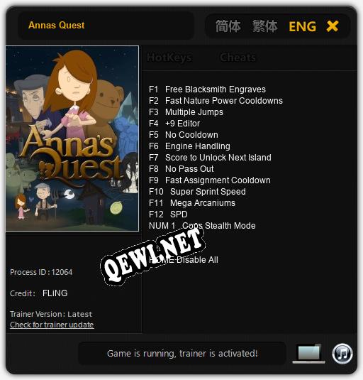 Annas Quest: Читы, Трейнер +13 [FLiNG]