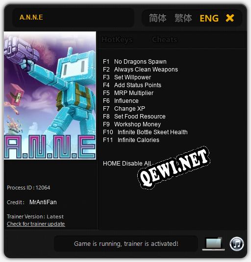 A.N.N.E: ТРЕЙНЕР И ЧИТЫ (V1.0.58)