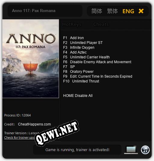 Anno 117: Pax Romana: Трейнер +10 [v1.6]