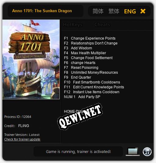 Anno 1701: The Sunken Dragon: ТРЕЙНЕР И ЧИТЫ (V1.0.61)