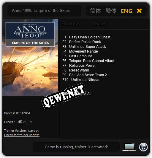 Anno 1800: Empire of the Skies: Читы, Трейнер +10 [dR.oLLe]