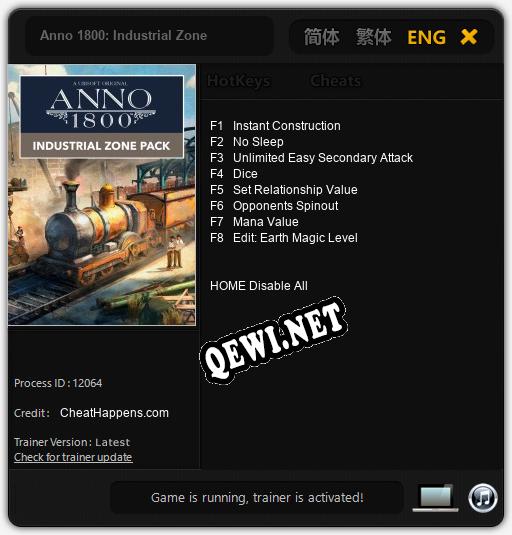Anno 1800: Industrial Zone: Читы, Трейнер +8 [CheatHappens.com]