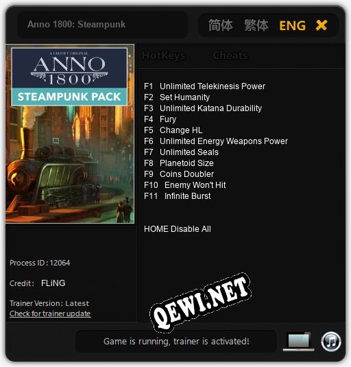 Трейнер для Anno 1800: Steampunk [v1.0.8]