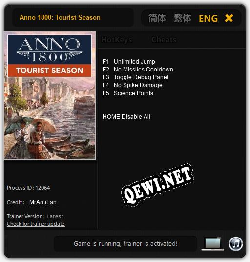 Anno 1800: Tourist Season: Трейнер +5 [v1.8]