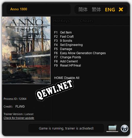 Anno 1800: Трейнер +9 [v1.1]