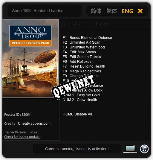 Anno 1800: Vehicle Liveries: Трейнер +14 [v1.4]