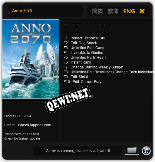 Трейнер для Anno 2070 [v1.0.8]
