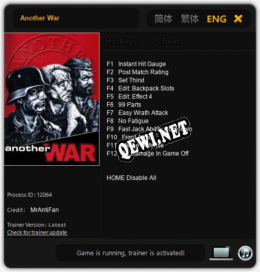 Another War: Трейнер +12 [v1.2]
