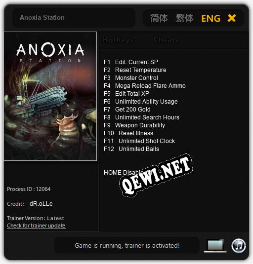 Anoxia Station: Читы, Трейнер +12 [dR.oLLe]