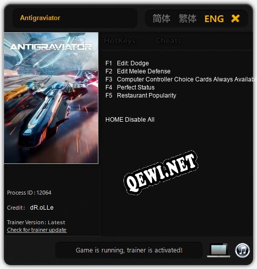 Antigraviator: ТРЕЙНЕР И ЧИТЫ (V1.0.59)