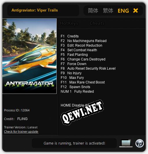 Antigraviator: Viper Trails: Трейнер +13 [v1.9]