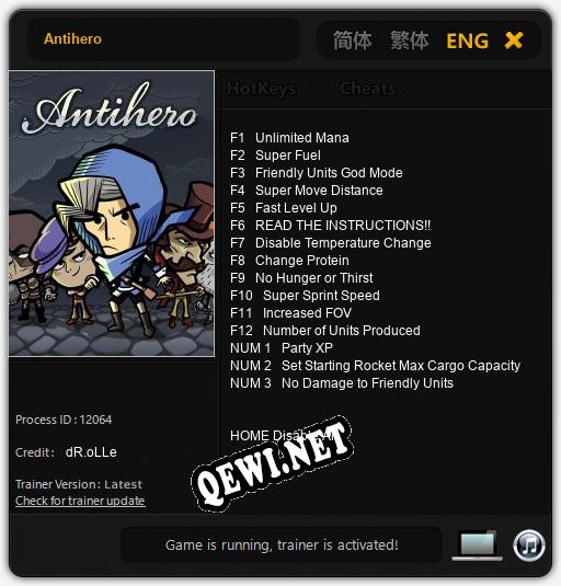 Antihero: Трейнер +15 [v1.2]