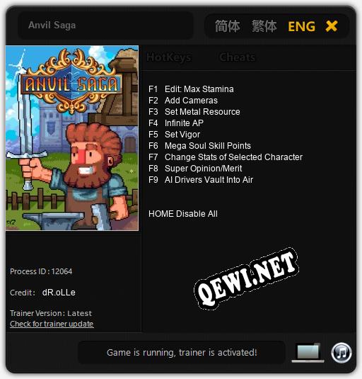Трейнер для Anvil Saga [v1.0.6]