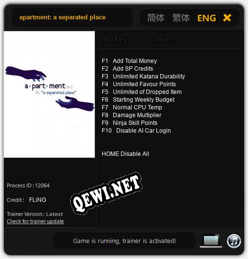 apartment: a separated place: Читы, Трейнер +10 [FLiNG]