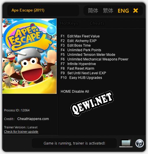 Ape Escape (2011): ТРЕЙНЕР И ЧИТЫ (V1.0.61)