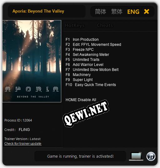 Трейнер для Aporia: Beyond The Valley [v1.0.3]