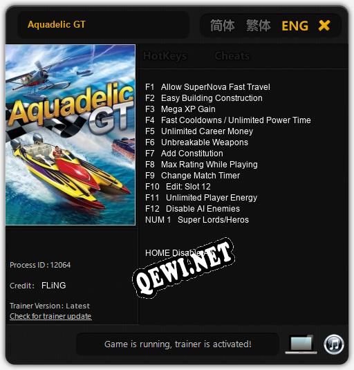 Aquadelic GT: Читы, Трейнер +13 [FLiNG]