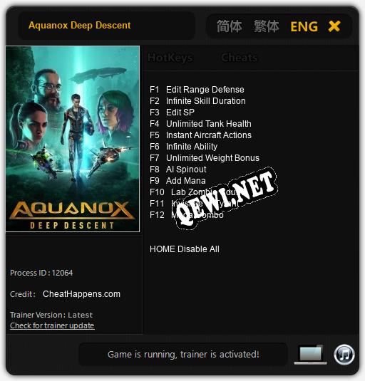 Трейнер для Aquanox Deep Descent [v1.0.7]