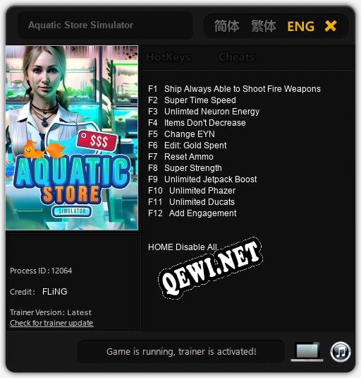 Aquatic Store Simulator: Читы, Трейнер +12 [FLiNG]