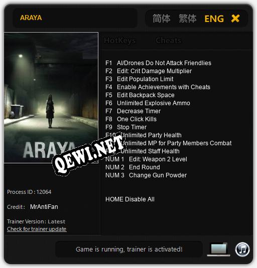 ARAYA: ТРЕЙНЕР И ЧИТЫ (V1.0.93)