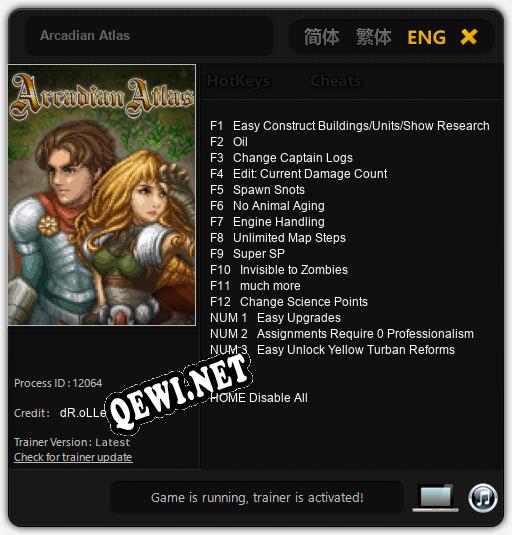 Трейнер для Arcadian Atlas [v1.0.4]