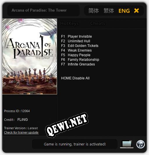 Arcana of Paradise: The Tower: Трейнер +7 [v1.9]