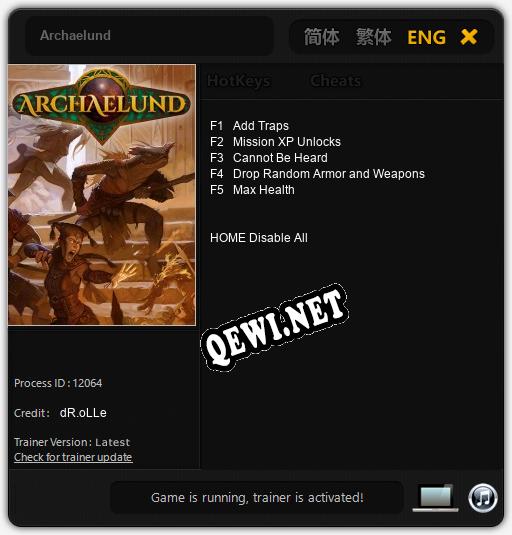Трейнер для Archaelund [v1.0.4]